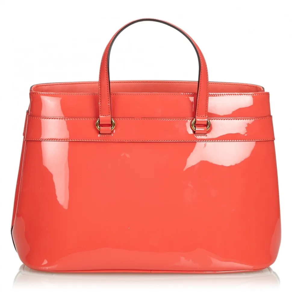 Gucci Vintage - Patent Leather Bright Bit Satchel Bag - Pink - Leather Handbag - Luxury High Quality - Avvenice
