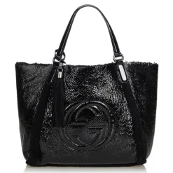 Gucci Vintage - Patent Leather Soho Cellarius Tote Bag - Black - Leather Handbag - Luxury High Quality - Avvenice
