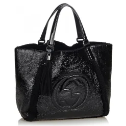 Gucci Vintage - Patent Leather Soho Cellarius Tote Bag - Black - Leather Handbag - Luxury High Quality - Avvenice