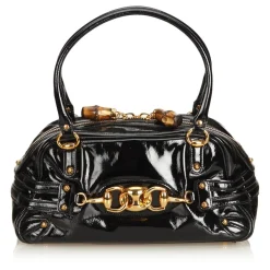 Gucci Vintage - Patent Leather Horsebit Wave Shoulder Bag - Black - Leather Handbag - Luxury High Quality - Avvenice