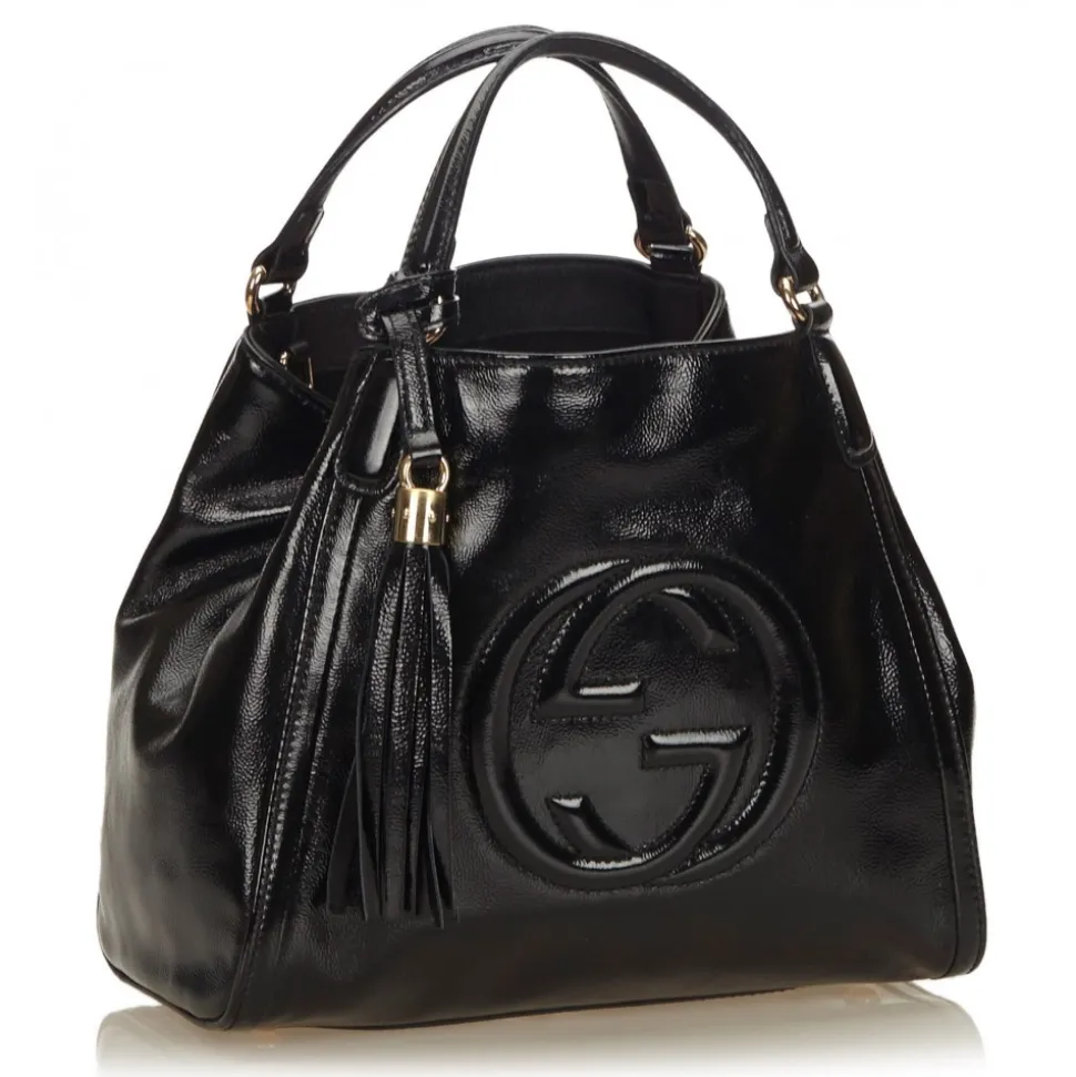 Gucci Vintage - Patent Soho Top Handle Bag - Black - Leather Handbag - Luxury High Quality - Avvenice