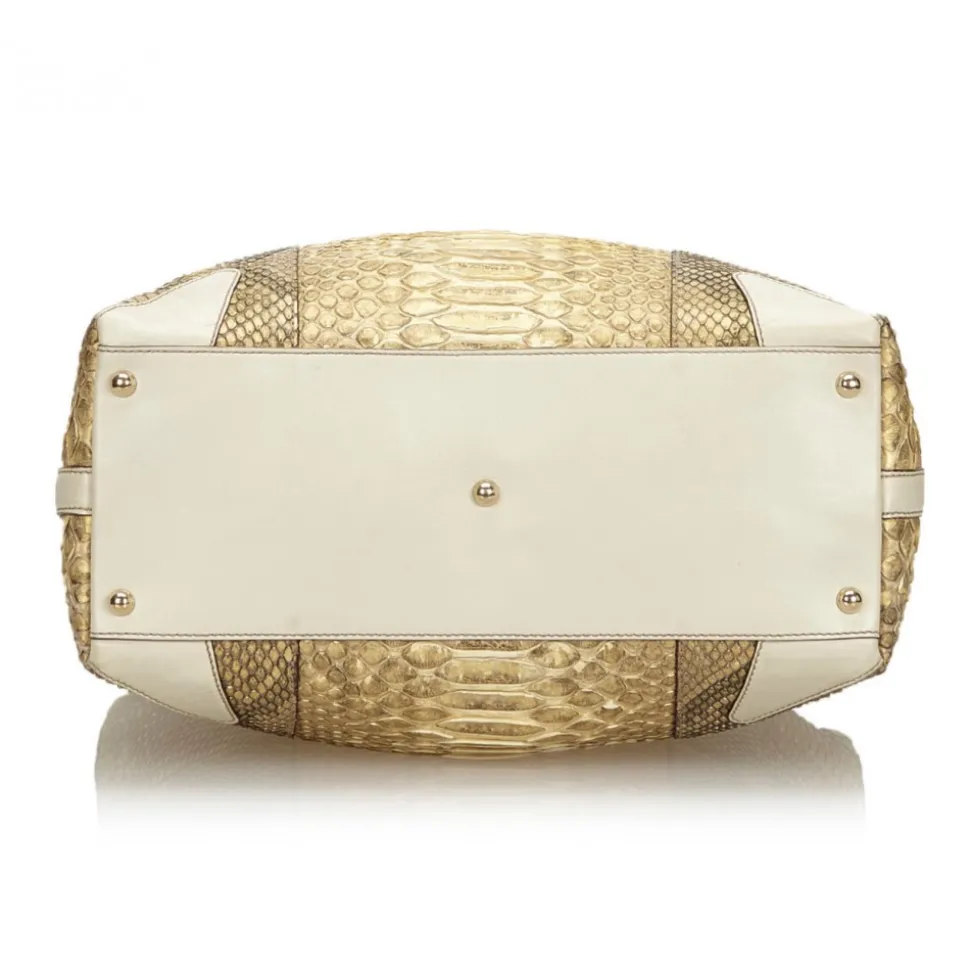Gucci Vintage - Python Creole Tote Bag - Brown - Leather Handbag - Luxury High Quality - Avvenice