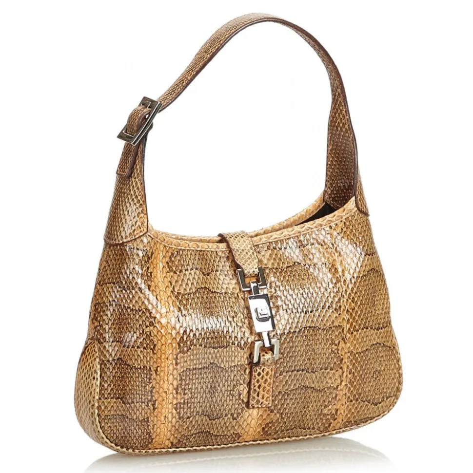 Gucci Vintage - Python Leather Jackie Bag - Brown - Leather Handbag - Luxury High Quality - Avvenice