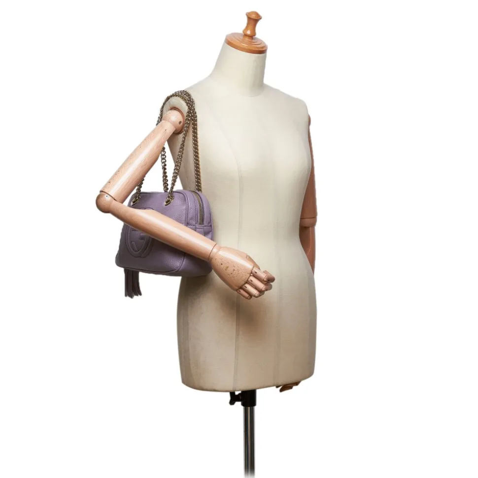 Gucci Vintage - Soho Chain Shoulder Bag - Purple - Leather Handbag - Luxury High Quality - Avvenice