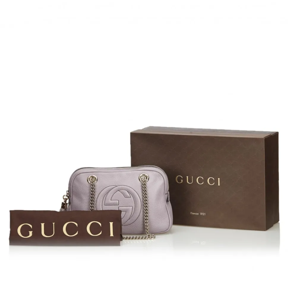 Gucci Vintage - Soho Chain Shoulder Bag - Purple - Leather Handbag - Luxury High Quality - Avvenice