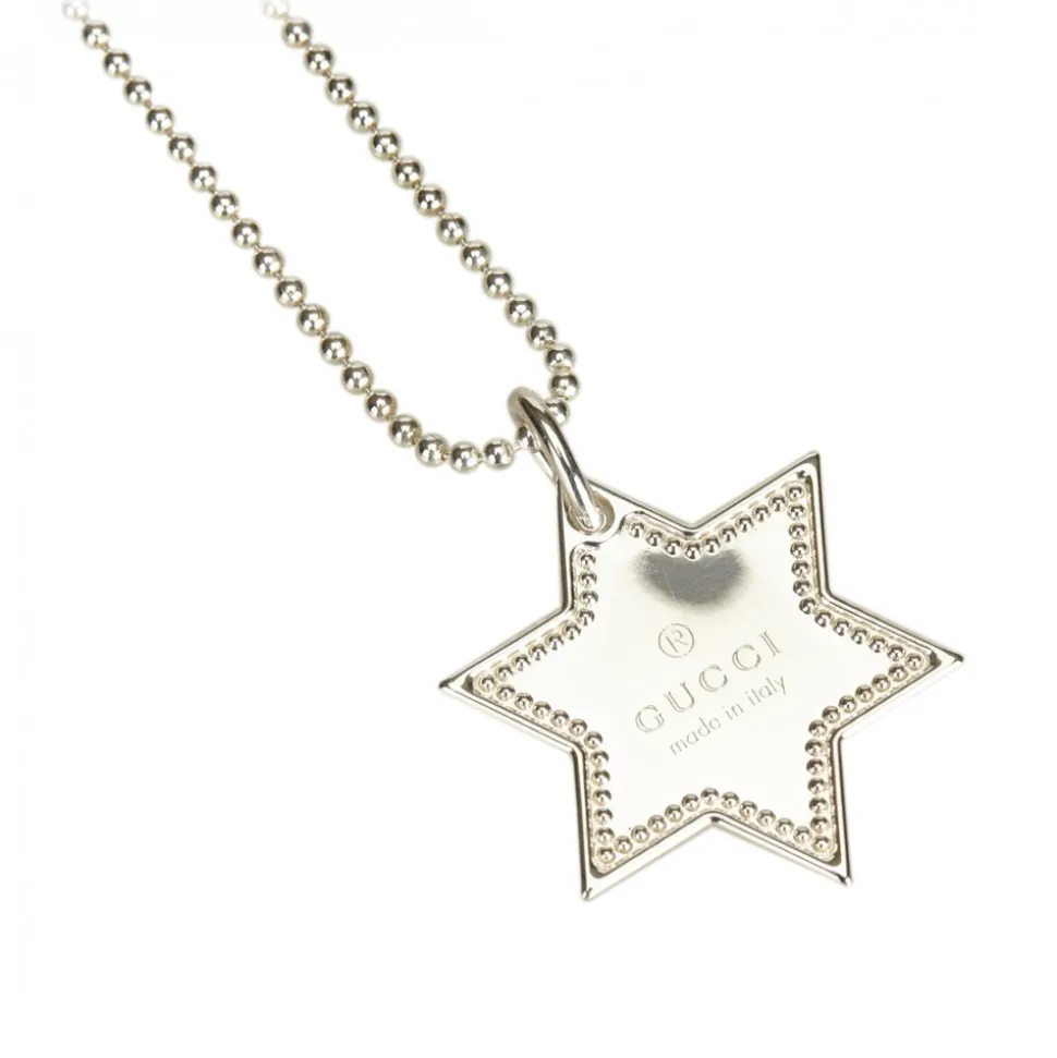 Gucci Vintage - Star Dog Tag Necklace - Silver - Gucci Necklace - Luxury High Quality - Avvenice