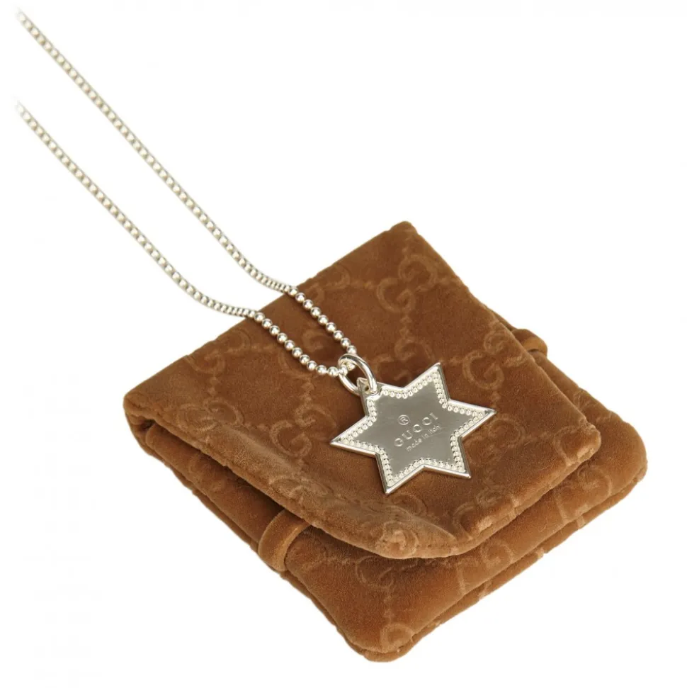 Gucci Vintage - Star Dog Tag Necklace - Silver - Gucci Necklace - Luxury High Quality - Avvenice