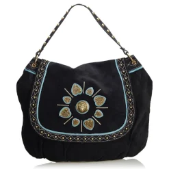 Gucci Vintage - Suede Irina Babouska Shoulder Bag - Black - Leather Handbag - Luxury High Quality - Avvenice