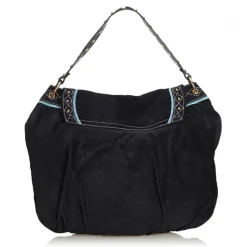 Gucci Vintage - Suede Irina Babouska Shoulder Bag - Black - Leather Handbag - Luxury High Quality - Avvenice