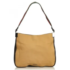 Gucci Vintage - Web Canvas Shoulder Bag - Brown - Leather Handbag - Luxury High Quality - Avvenice