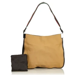 Gucci Vintage - Web Canvas Shoulder Bag - Brown - Leather Handbag - Luxury High Quality - Avvenice