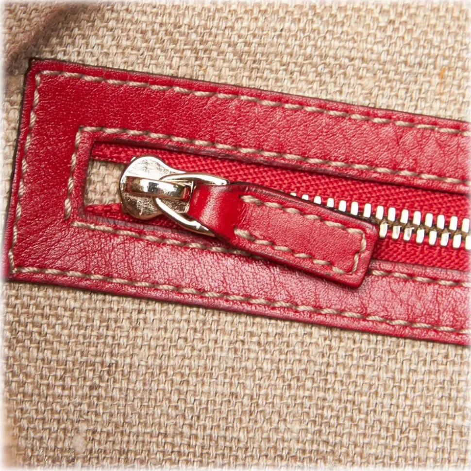 Gucci Vintage - Web Leather Shoulder Bag - Red - Leather Handbag - Luxury High Quality - Avvenice
