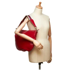 Gucci Vintage - Web Leather Shoulder Bag - Red - Leather Handbag - Luxury High Quality - Avvenice