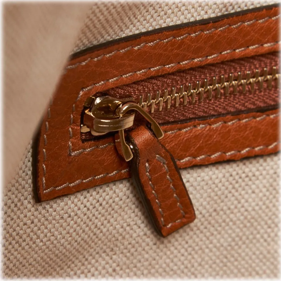 Gucci Vintage - Web Leather Heritage Hobo Bag - Brown - Leather Handbag - Luxury High Quality - Avvenice