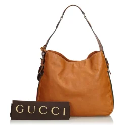 Gucci Vintage - Web Leather Heritage Hobo Bag - Brown - Leather Handbag - Luxury High Quality - Avvenice
