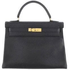 Hermès Vintage - Ardennes Kelly 32 - Black - Leather Handbag - Avvenice