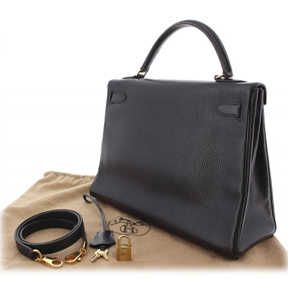 Hermès Vintage - Ardennes Kelly 32 - Black - Leather Handbag - Avvenice