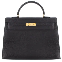 Hermès Vintage - Ardennes Kelly Sellier 35 - Black - Leather Handbag - Avvenice