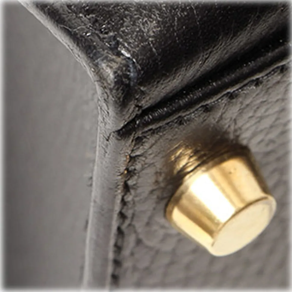 Hermès Vintage - Ardennes Kelly Sellier 35 - Black - Leather Handbag - Avvenice