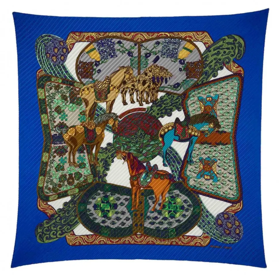 Hermès Vintage - Art Des Steppes Silk Scarf - Green Blue Multi - Silk Foulard - Luxury High Quality - Avvenice