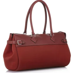 Hermès Vintage - Atlas Canvas Shoulder Bag - Orange Red - Leather Shoulder Bag - Avvenice