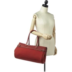 Hermès Vintage - Atlas Canvas Shoulder Bag - Orange Red - Leather Shoulder Bag - Avvenice