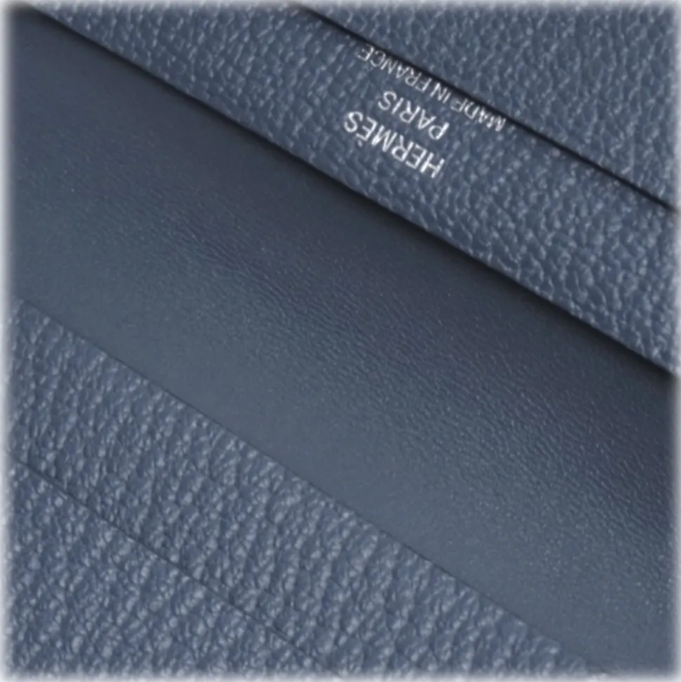 Hermès Vintage - Bearn Leather Card Holder - Blue - Leather Card Holder - Avvenice