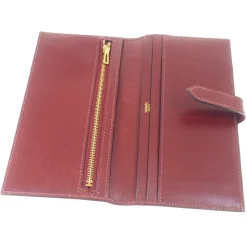 Hermès Vintage - Bearn Soufflet Leather Wallet - Red - Leather Wallet - Avvenice
