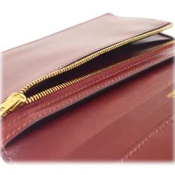 Hermès Vintage - Bearn Soufflet Leather Wallet - Red - Leather Wallet - Avvenice