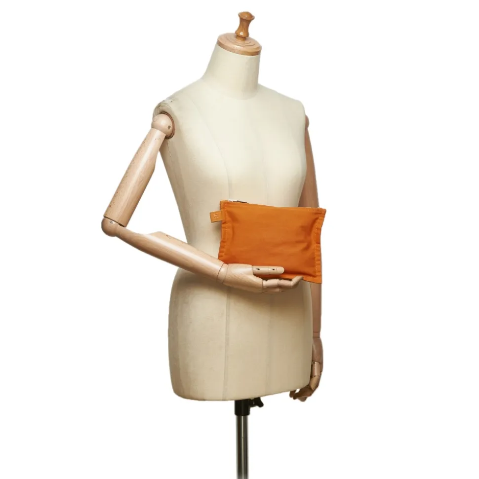 Hermès Vintage - Bora Bora Zip Pouch Bag - Orange - Fabric and Cotton Pounch - Luxury High Quality - Avvenice