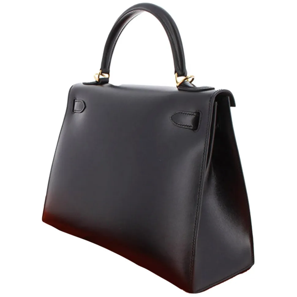 Hermès Vintage - Box Calf Kelly 28 - Black - Leather Handbag - Avvenice