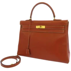 Hermès Vintage - Box Calf Kelly 35 - Brown - Leather Handbag - Avvenice