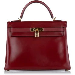 Hermès Vintage - Box Calf Kelly 32 - Red - Leather Handbag - Avvenice