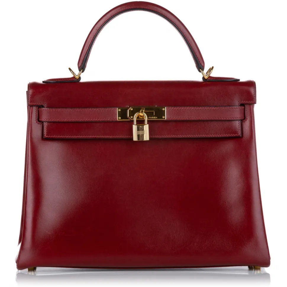 Hermès Vintage - Box Calf Kelly 32 - Red - Leather Handbag - Avvenice