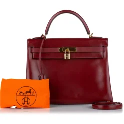 Hermès Vintage - Box Calf Kelly 32 - Red - Leather Handbag - Avvenice