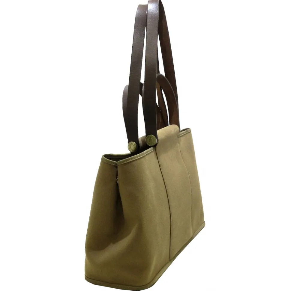 Hermès Vintage - Cabag Elan Canvas Satchel - Brown - Canvas Handbag - Avvenice