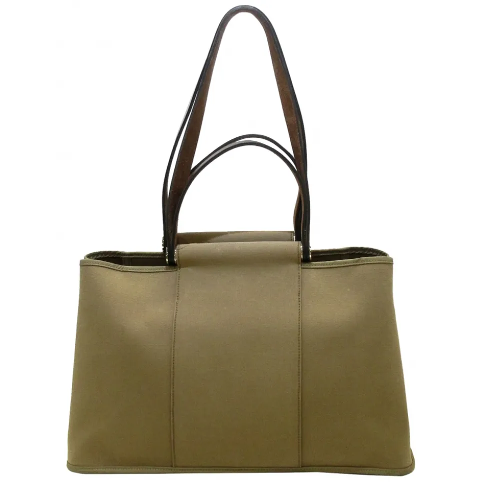 Hermès Vintage - Cabag Elan Canvas Satchel - Brown - Canvas Handbag - Avvenice