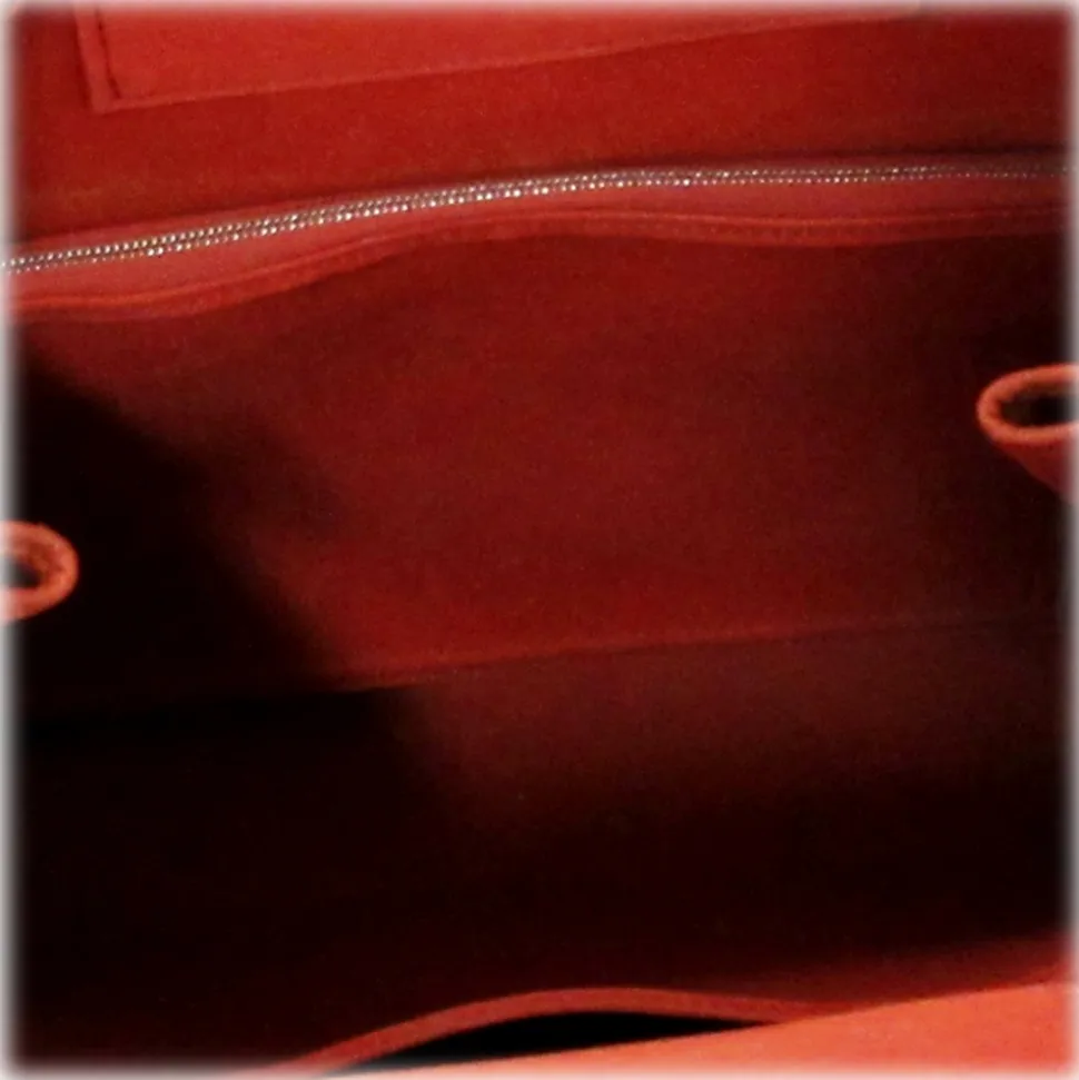 Hermès Vintage - Cabag Elan Canvas Satchel - Red Black - Canvas Bag - Avvenice
