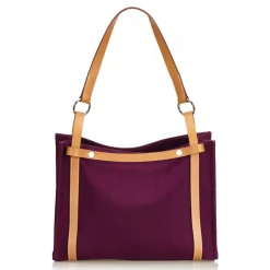 Hermès Vintage - Cabalicol Canvas Tote Bag - Purple Brown - Leather and Canvas Handbag - Luxury High Quality - Avvenice