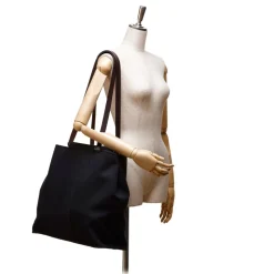 Hermès Vintage - Canvas Cabag Tote Bag - Blue Brown - Leather and Canvas Handbag - Luxury High Quality - Avvenice