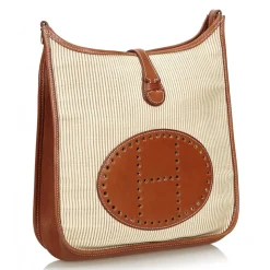 Hermès Vintage - Canvas Evelyne GM Bag - Brown - Leather Handbag - Luxury High Quality - Avvenice