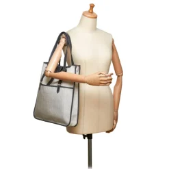 Hermès Vintage - Canvas Tote Bag - Ivory Brown White - Leather and Canvas Handbag - Luxury High Quality - Avvenice