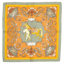 Hermès Vintage - Cheval Turc Silk Scarf - Orange Multi - Silk Foulard - Luxury High Quality - Avvenice