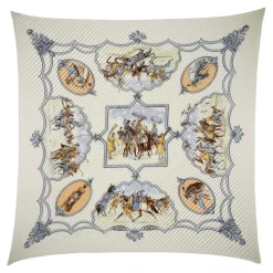 Hermès Vintage - Chevaux De Moghols Silk Scarf - White Ivory Multi - Silk Foulard - Luxury High Quality - Avvenice