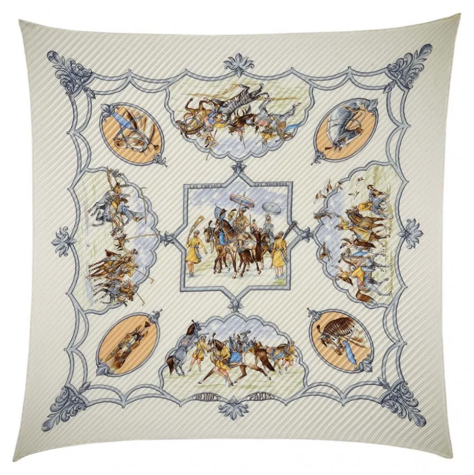 Hermès Vintage - Chevaux De Moghols Silk Scarf - White Ivory Multi - Silk Foulard - Luxury High Quality - Avvenice