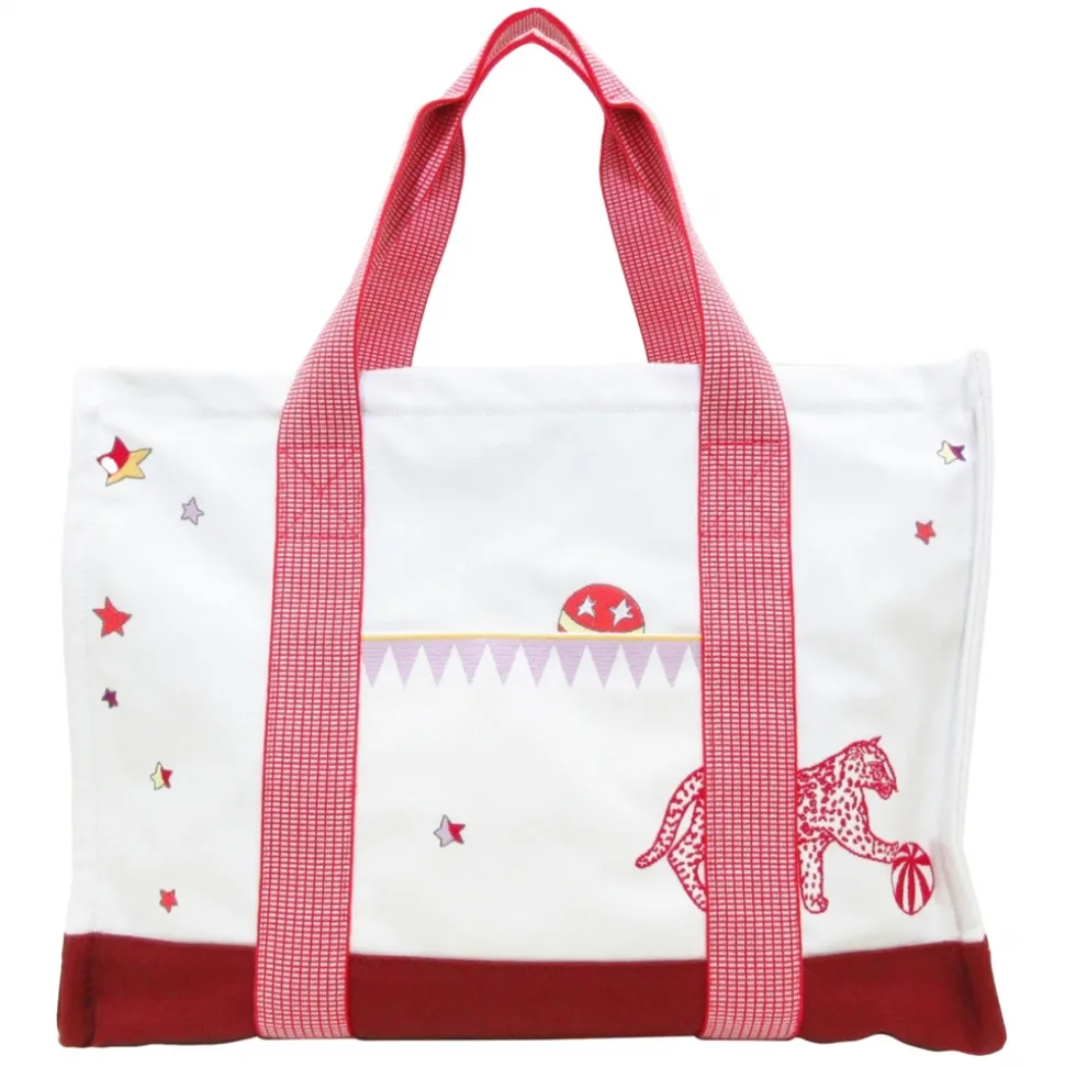 Hermès Vintage - Circus Canvas Nappy Bag - White Red - Canvas Bag - Avvenice
