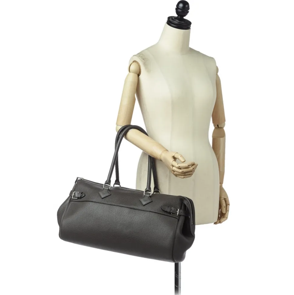 Hermès Vintage - Clemence Atlas 42 - Black - Leather Handbag - Avvenice