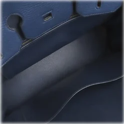 Hermès Vintage - Clemence Birkin 35 - Blue Gold - Leather Handbag - Avvenice