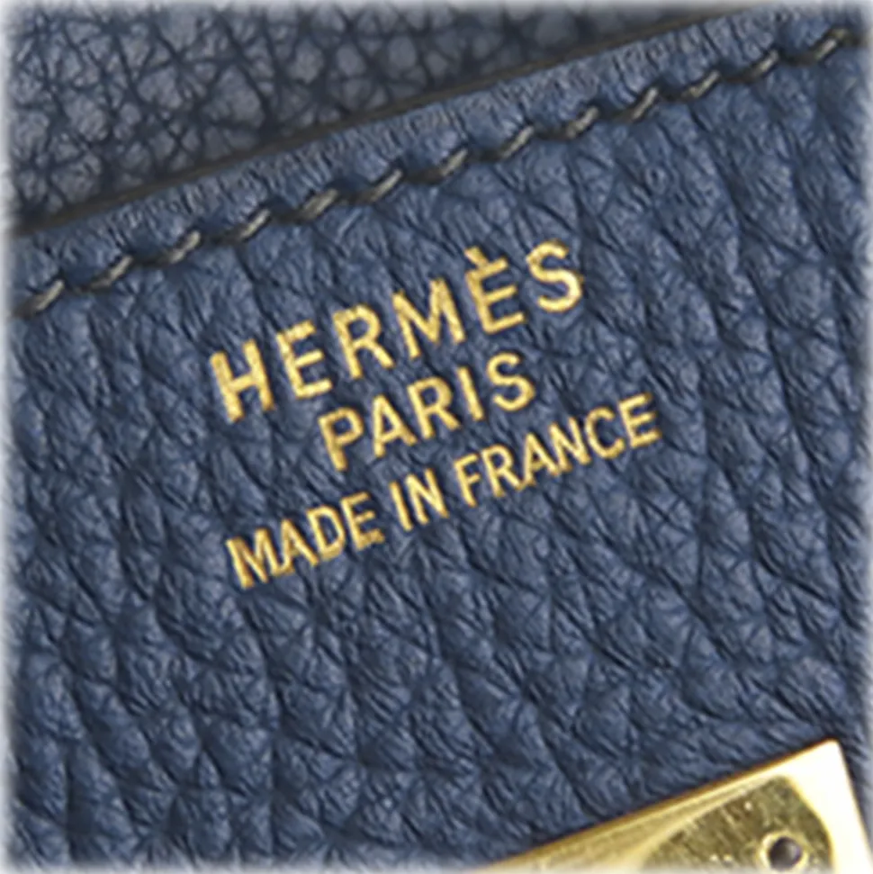 Hermès Vintage - Clemence Birkin 35 - Blue Gold - Leather Handbag - Avvenice
