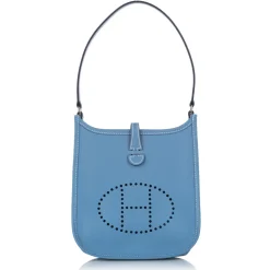 Hermès Vintage - Clemence Evelyne I TPM - Blue Marine - Leather Handbag - Avvenice